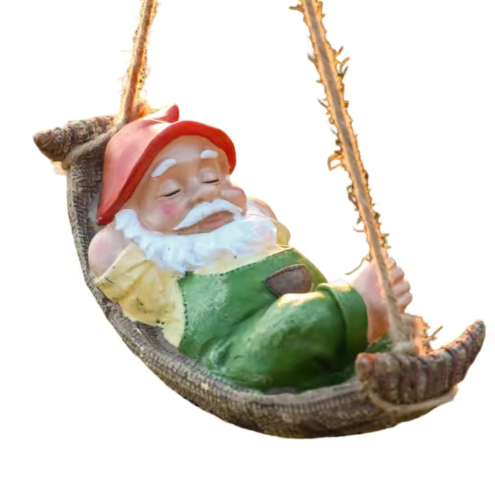 Adornos colgantes de gnomo para jardín al aire libre para decoración de árboles, regalos de jardín de resina impermeables para niños - 1