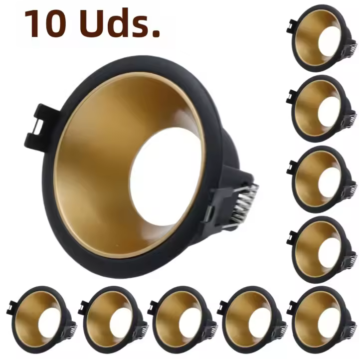 2/10Pcs Iluminación LED De Techo En Forma Redonda Ondulada Dorada Negra Blanca Soporte Para Bombilla GU10 MR16 De Aleación De Aluminio - 1
