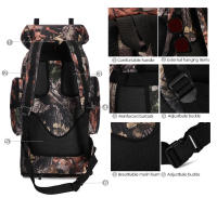 Mochila Táctica De Camuflaje 100L Para Senderismo Gran Capacidad Mochila De Escalada Y Camping Exterior Mochila Expansible Unisex - details 6