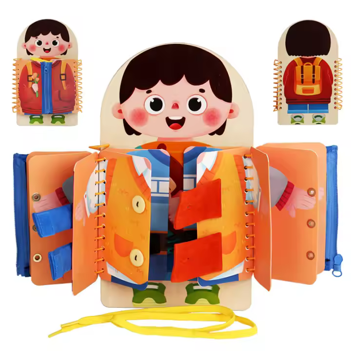 Libro Ocupado Para Niños Juguete Montessori De Entrenamiento De Habilidades Finas Con Botones Y Cremalleras Juego De Educación Temprana Para Bebés Y Niñas Entre 3 Y 6 Años - 1