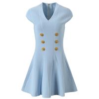 Nuevo 2024 Vestido Mini Elegante De Verano Para Mujer Estilo Lady Sin Mangas Cuello En V Outwear Dobladillo Basic Nylon Viscosa - details 0