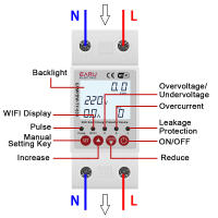Interruptor De Circuitos Inteligente WiFi TUYA 230V Medidor De Energía Con Timer Y Relé Protección De Voltaje Corriente Y Desbordamiento - details 5