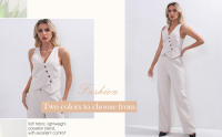 Set de 2 piezas verano - Top sin mangas y pantalón recto casual - details 9