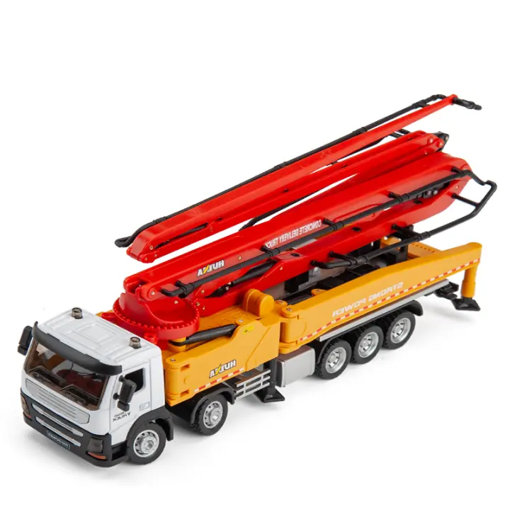 Huina Camión De Concreto Movible De Escala 1:50 Para Niños Juguete De Simulación De Vehículo De Ingeniería Colección De Modelos De Coche De Aleación De Plástico - 1