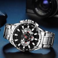 Reloj Deportivo Casual CURREN Para Hombres Con Cronógrafo Y Pantalla Grande De Acero Inoxidable Luminoso Resistente Al Agua Y De Cuarzo - details 23