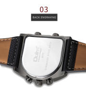 Reloj De Pulsera Para Hombre Oulm Tamaño Grande Con Correa De Cuero Deporte Al Aire Libre Múltiples Zonas Reloj Casual - details 4