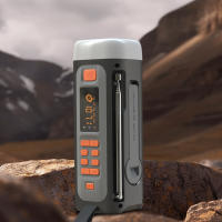 Radio De Emergencia Con Bluetooth AM/FM/SW Bocina Carga USB C Solar Manivela Portátil Para Supervivencia Al Aire Libre Color Gris - details 1