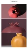 Adornos De Pomegranato Colores Morandis De Cerámica Para Decoración De Habitaciones Estilo Minimalista Creativo Y Divertido - details 5