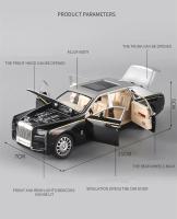 Modelo De Coche Rolls-Royce Phantom 1:24 En Aleación Con Sonido Y Luz Coche De Juguete De Metal Para Colección Y Regalo Para Niños A248 - details 1