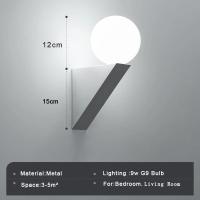 Lámparas De Pared LED G9 Para Dormitorio Luz Blanca Y Negra Con Vidrio Pulido Para Sala De Estar Pasillo Balcón Aisles Luz Diaria Moderna - details 12