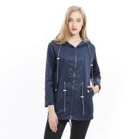 Chaqueta De Lluvia Para Mujer Ligera Impermeable Estilo Trench Con Cordón Ideal Para Caminatas Casuales Al Aire Libre - details 1