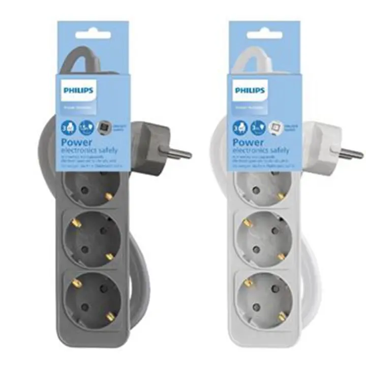 Philips Alrgador De Corriente 1.5m 3 Tomas Con Interruptor Chp-2134 - 1