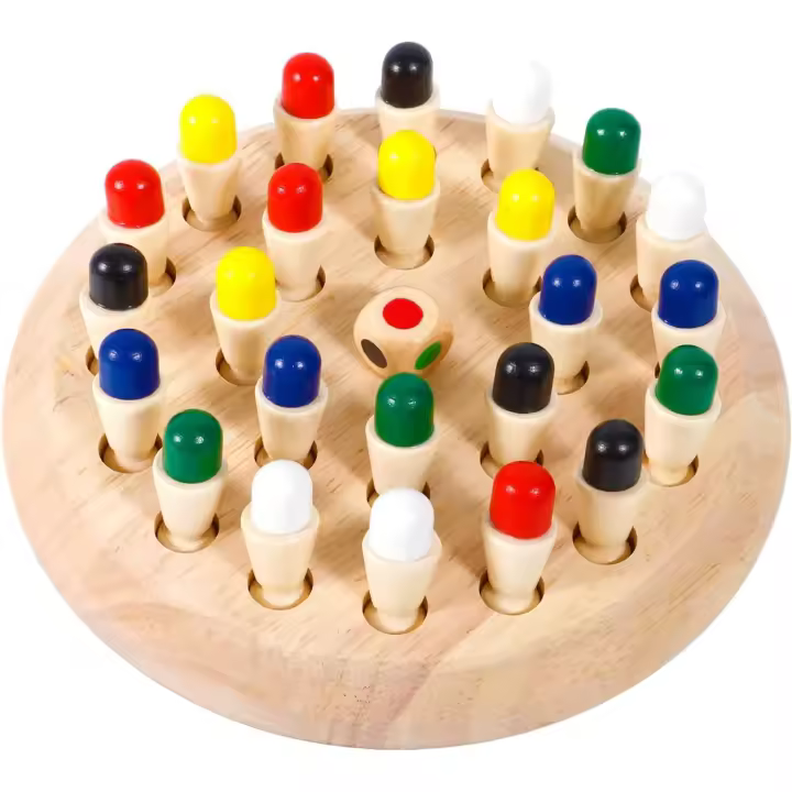 Juego de mesa para niños de 4 años, ajedrez de madera con memoria Montessori, juguete interactivo para padres e hijos - 1