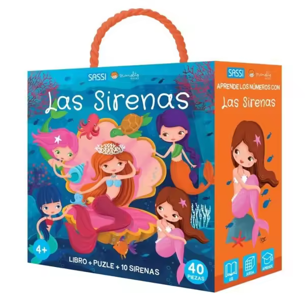 Mattel - Juego de Mesa LAS SIRENAS CON LIBRO PUZZLE Y 10 SIRENAS para Aprender a Contar Hasta 10 - 1