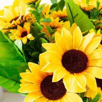 1 Rama De 7 Cabezas De Girasoles Artificiales 29cm Flores Falsas Para Decoración De Jardín Librería Bodas Cafeterías Eventos - details 7