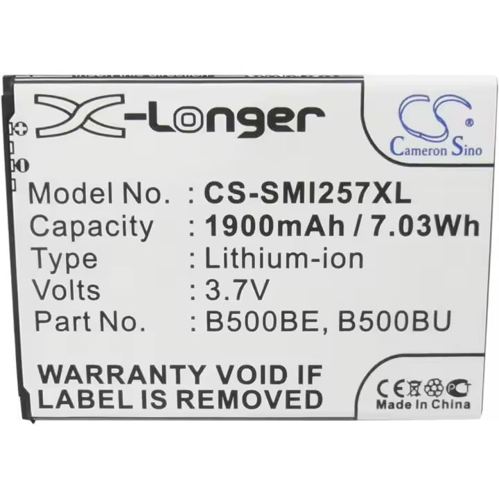 CAMERON SINO Bateria compatible con Samsung Galaxy S4 Mini I9190 ⋆ B500BE ⋆ Capacidad 1900 mAh ⋆ Alta calidad y rendimiento eficiente ⋆ Ideal para sustituir batería agotada ⋆ Envío desde España - 1