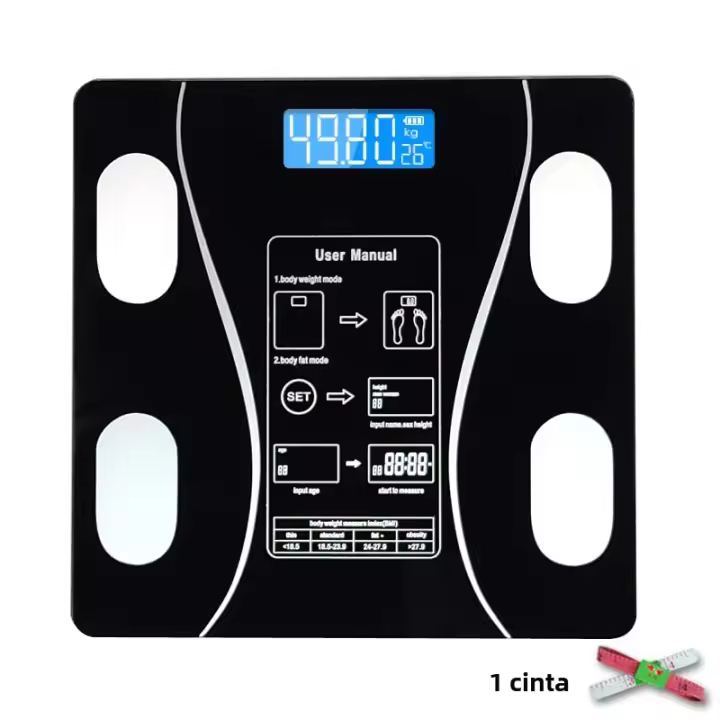 Báscula De Peso Corporal Inteligente BluetoothCompatible Escala Digital Para Baño Con Analizador De Composición Corporal Y App Móvil - 1