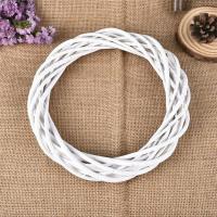 Guirnalda Blanca De Rotura En Diseño Redondo Adorno De Navidad De Paja Rattan Anillo De Vinas Decoración Para Casa Y Fiestas Artesanía De Flores Colgantes - details 5