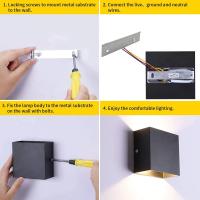 Lámpara De Pared LED 6W Energía Eficaz Iluminación Interior Luz De Aluminio Disponible En Negro Y Blanco Iluminación Contemporánea Para Cocina Dormitorio Estudio Baño - details 14