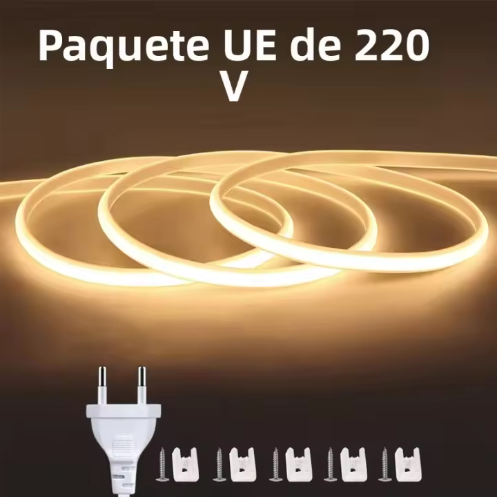 Tiras De Luz LED COB Super Brillantes 220V 288LEDs/m Flexibles Impermeables Para Iluminación De Cocina Hogar Y Decoración De Habitaciones - 1