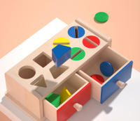 Caja De Monedas De Madera Montessori Para Niños Juguete Sensorial De Doble Cajón De Formas Y Colores Regalo Para Bebés Educativo Y Divertido - details 7