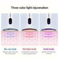 Dispositivo de belleza con terapia de fotones LED para masaje de cuello y cara: máquina de alta frecuencia sin perfume con tratamiento de luz de 3 colores, batería de litio recargable por USB, portátil para horas extras de trabajo y viajes de negocios - details 6