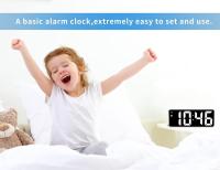 Reloj despertador digital de cabecera, gran espejo LED reloj electrónico con temperatura, fechas, Ajustar brillo, control voz - details 1