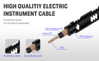 Cable De Guitarra Eléctrica 10 Ft Instrumento Amplificador De Bajos Cable De Audio 1/4" Angulo Derecho a Recto Para Guitarra Eléctrica Y Amplificador De Bajos - details 0