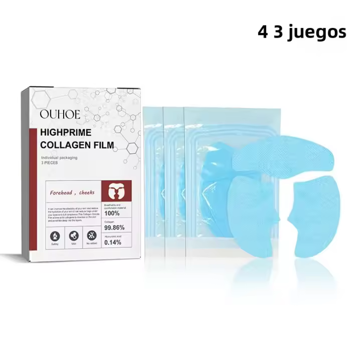 Mascarilla Facial De Colágeno Soluble Parches Para Rostro Anti-Edad Eliminador De Arrugas Parches Para Arrugas Del Rostro Adhesivos Para Checos Y Frontal - 1