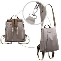 Mochila De Mujer Casual Sencilla De Color Sólido Bolso Escolar De Moda Gran Capacidad Adecuado Para Viajes Mochila De Hombro Para Dama Negro Caqui - details 9