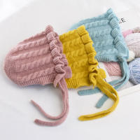 Gorro De Bebé Otoño Invierno Con Diseño De Volante Y Estampado Sólido Ajustable Para Niñas Cabeza Infantil Ropa De Bebé - details 11