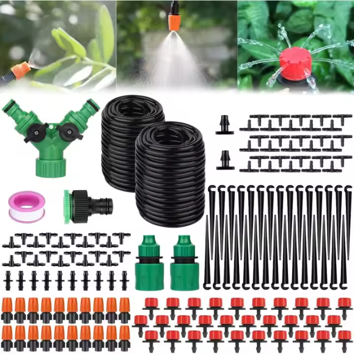 Kit de riego automático de microirrigación por goteo de 149 Uds., Kit de riego automático por goteo, sistema de riego de jardín, jardín para plantas 30M 4/7 manguera de goteo - 1