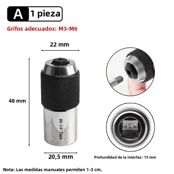 Herramienta De Extracción De Tornillos M3-M12 Adaptador De Destornillador Con Mandíbula Ajustable 3/8” De Carrera De Cr-V - 1
