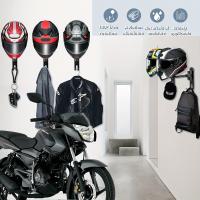 Soporte De Casco Rotativo 180° 2 En 1 Con Ganchos Para Ahorrar Espacio Soporte Para Motocicleta De Polyester Unisex - details 1