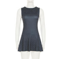 SUCHCUTE Vestido Sin Mangas Para Mujer Con Estampado De Puntos A-Line Elegante Cuello Redondo Vestido De Corset Chic Verano Ropa Casual Fairycore Mini - details 1