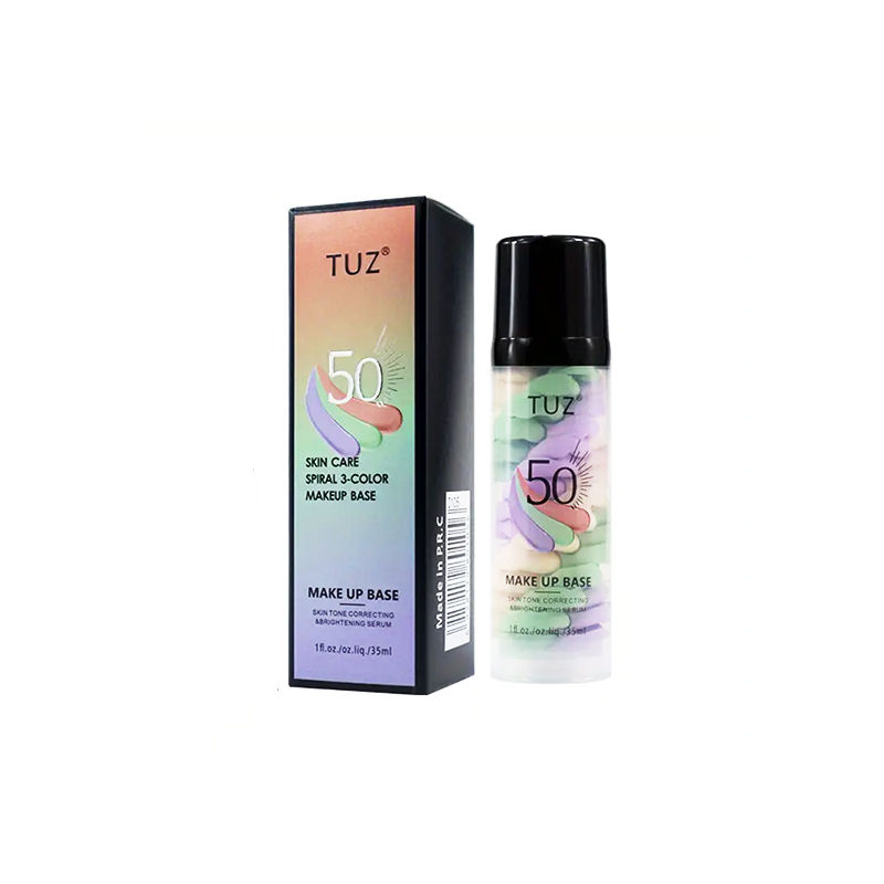 Prebase de maquillaje correctora de color TUZ 50, base de maquillaje iluminadora e hidratante, corrector líquido de larga duración, crema aislante de poros invisible
