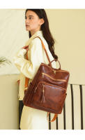 Nueva mochila de cuero, estilo retro, informal, de gran capacidad, con múltiples compartimentos para Mujer - details 10