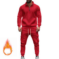 Conjunto Deportivo Casual Para Hombres Verano Otoño Invierno Con Cierre De Cremallera Y Veludo Tejido De Poliéster Talla S a XXXL - details 62