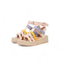 HLUNA - Sandalias de mujer planas con tiras de colores en Efecto Ante - HT309 - bzsj8668 - details 2