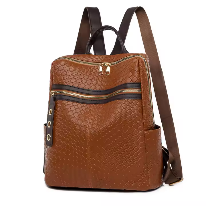 Mochila DE NUEVO ESTILO PARA Mujer, Moderno y versátil, mochila antirobo retro, mochila de viaje de PU de gran capacidad. - 1