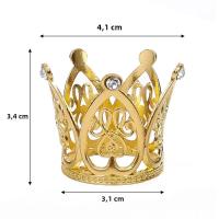 Mini Corona De Pastel Decoración De Boda Cumpleaños Para Niños Adorno De Cabello Con Tiara De Perlas Tamaño a 4.1*3.4*3.1cm - details 8