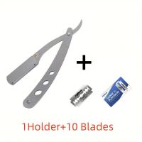 Afeitadora Manual Para Hombres Con Hojas De Acero Inoxidable Plegables Cuchillo De Afeitar Antiguo Barbería Eliminación De Vello Corporal Y Facial - details 7