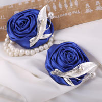 Corsé De Rosa Azul Para Boda Accesorios De Vestimenta Para Novio Y Novia Broche Artificial De Flores Sin Ingredientes Químicos Peligrosos - details 15