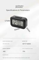 Reloj De Pared Electrónico Silencioso Mini Con Alarma Fecha Luz Retroiluminada 12/24H Temperatura Día Semana Contador Poder Digital Batería Para Escritorio - details 7