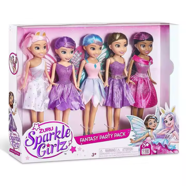 Muñecas de Oferta PRINCESAS y HADAS 5 unidades 25 cm Articuladas con Accesorios Sparkle Girlz Fantasy Party Pack Zuru - 1