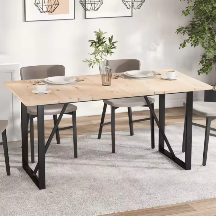 vidaXL Tablero de mesa rectangular 3 uds madera de pino 80x53x2,5 cm - 1