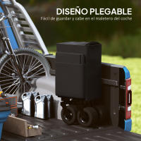 Outsunny Carro Playa Ruedas Grandes Carro de Jardín Plegable con Mango Ajustable Puerta Trasera Expandible Carga 100 kg Carrito Transporte para Todo Terreno Jardín Campaña Compra Negro - details 4