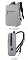 Bolsos,1PC Mochara gris para portátil de Negocios, Bolsa de viaje Ligera de Tela con Correa ajustable, cerre de Cremallera, forro de poliéster, detalle de Hilo de Coser, diseño de Cordones PARA LA Escuela, Actividades al Aire Libre - details 26