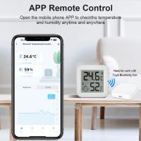 Sensor De Temperatura Y Humedad Bluetooth Con Pantalla LCD Cadena Control Remoto Por Tuya APP Y Voz Google Termómetro Higrómetro - details 1
