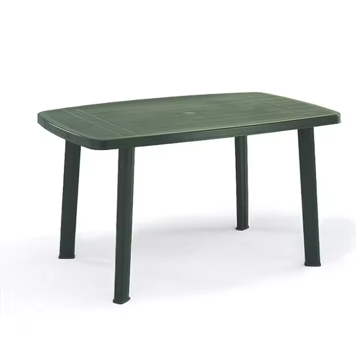 Ipae-Progarden Mesa de Resina Verde para Jardín y Terraza - 140x90 Cm - Resistente a la Intemperie - 1